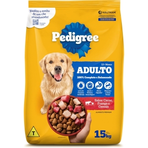 Ração Pedigree Carne Frango e Cereais Cães Adultos Raças Médias e Grandes 15 kg