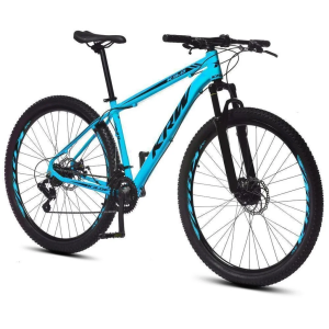 Bicicleta aro 29 KRW Alumínio 24 Vel Marchas Freio a Disco Suspensão dianteira Mountain Bike X32 - Azul+Preto