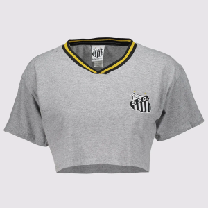 Cropped Santos Scant Feminino Cinza