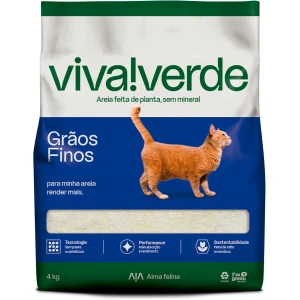 Viva Verde Areia Higiênica Biodegradável para Gatos Grãos Finos 4kg